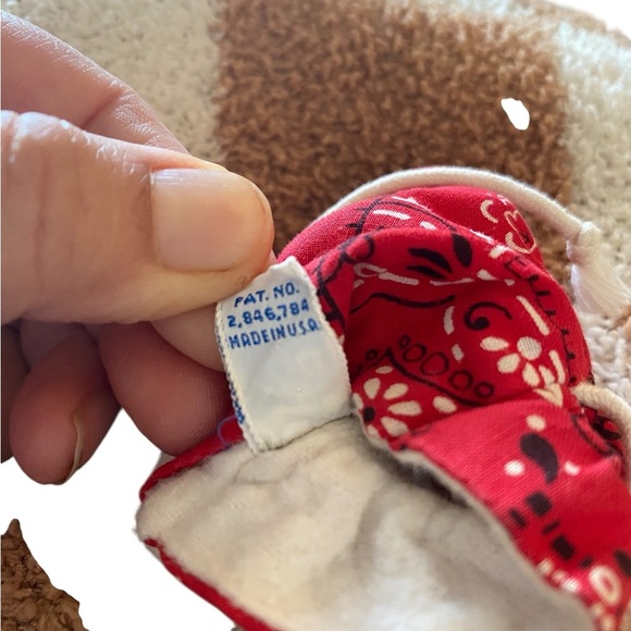 Vintage 70s Red bandana new born print Baby Booties slippers shoes Boho western - Picture 11 of 11
